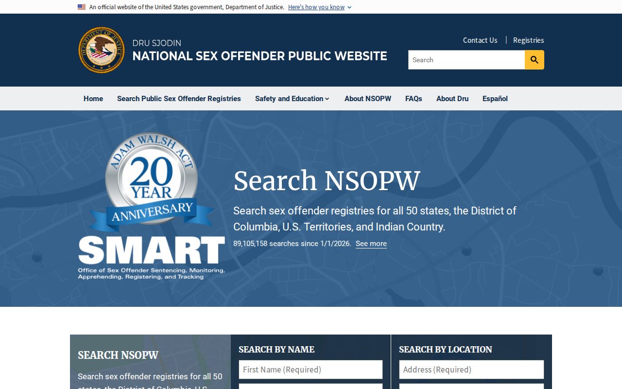 Bergen County sex offender check using the national NSOPW search